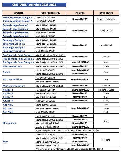 Nouveau saison 2023/2024/ Inscription et paiement en ligne, carte